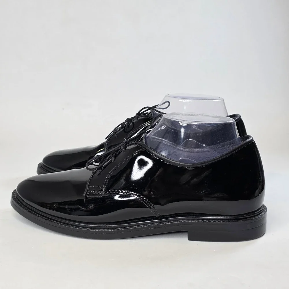 Capps Military Uniform Dress Shoes Men's 8.5 Black Oxfords Patent Leather Vibram